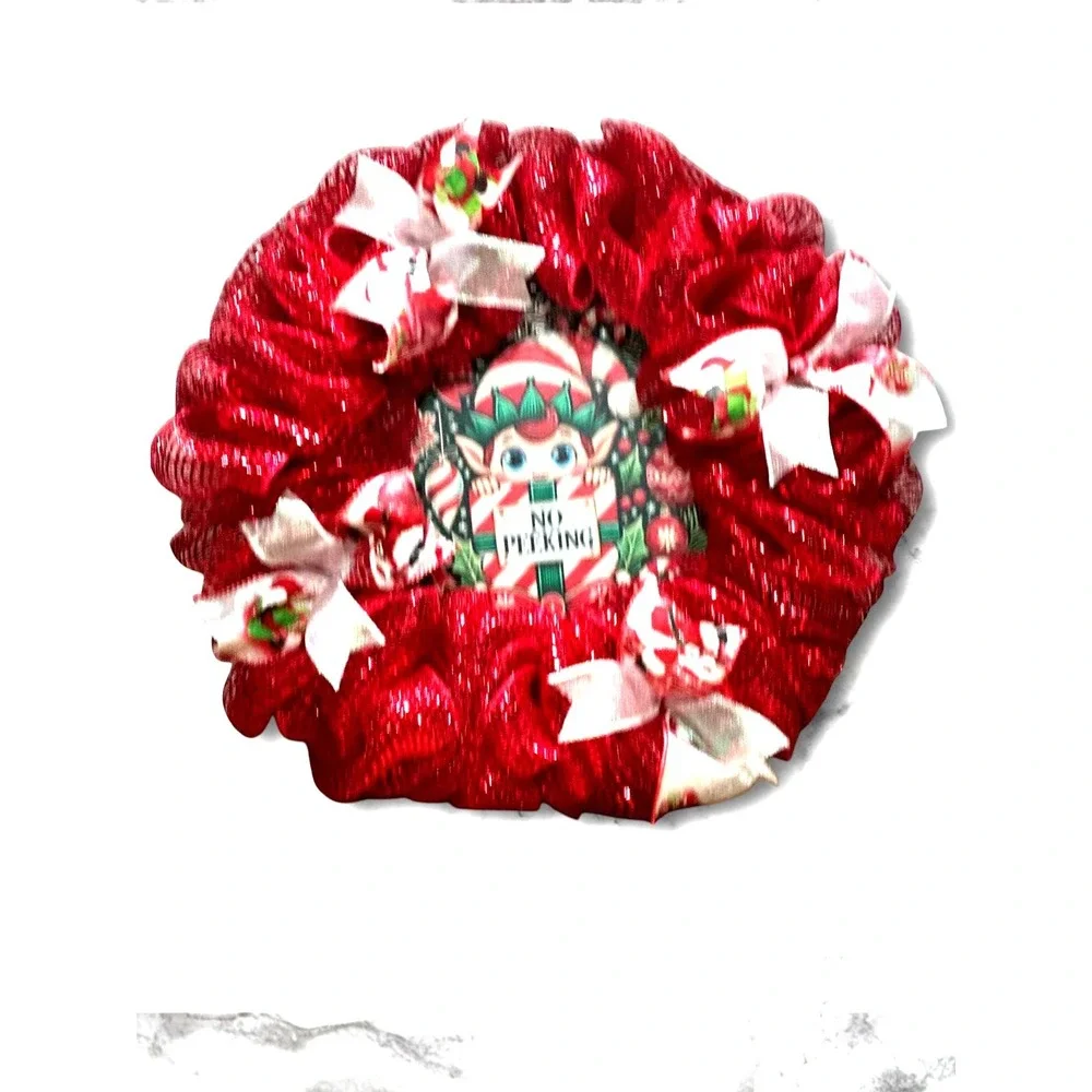 Handmade Mesh Christmas Wreath
